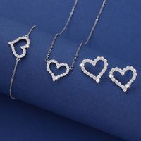 Cobre Básico Estilo Moderno Estilo Clásico Enchapado Embutido Geométrico Forma De Corazón Diamantes De Imitación Conjunto De Joyas main image 5