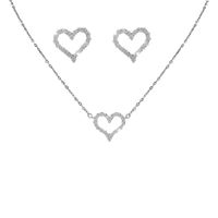 Copper Basic Modern Style Classic Style Plating Inlay Geometric Heart Shape Rhinestones Jewelry Set main image 4