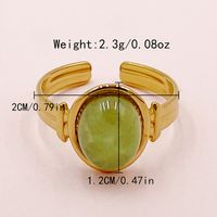 Vacation Roman Style Heart Shape Flower 304 Stainless Steel 14K Gold Plated Natural Stone Zircon Rings In Bulk sku image 3