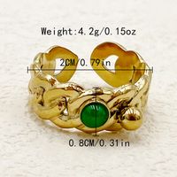 Vacation Roman Style Heart Shape Flower 304 Stainless Steel 14K Gold Plated Natural Stone Zircon Rings In Bulk sku image 5
