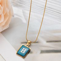 304 Stainless Steel Basic Classic Style Commute Enamel Geometric Letter Pendant Necklace main image 4