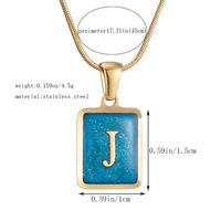 304 Stainless Steel Basic Classic Style Commute Enamel Geometric Letter Pendant Necklace main image 2