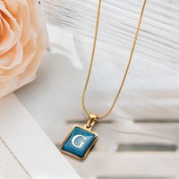 304 Stainless Steel Basic Classic Style Commute Enamel Geometric Letter Pendant Necklace sku image 2