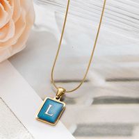 304 Stainless Steel Basic Classic Style Commute Enamel Geometric Letter Pendant Necklace sku image 6