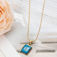 304 Stainless Steel Basic Classic Style Commute Enamel Geometric Letter Pendant Necklace sku image 7