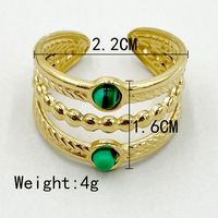 Vacation Roman Style Heart Shape Flower 304 Stainless Steel 14K Gold Plated Natural Stone Zircon Rings In Bulk sku image 4