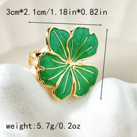 Vacation Roman Style Heart Shape Flower 304 Stainless Steel 14K Gold Plated Natural Stone Zircon Rings In Bulk sku image 2