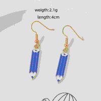 1 Pair Funny Simple Style Letter Patchwork Alloy Drop Earrings main image 9