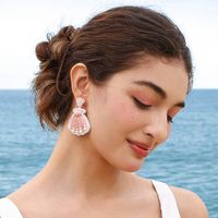 1 Paar Hawaiisch Ferien Bohemien Jakobsmuschel Künstliche Perle Saatperle Hülse Tropfenohrringe main image 4