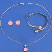 Copper Elegant Lady Modern Style Plating Flower Jewelry Set sku image 2