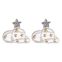1 Pair Lady Modern Style Star Heart Shape Enamel Alloy Plastic Drop Earrings sku image 12