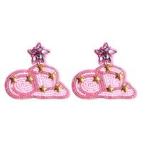 1 Pair Lady Modern Style Star Heart Shape Enamel Alloy Plastic Drop Earrings sku image 10