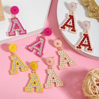 1 Pair Basic Modern Style Classic Style Letter Inlay Alloy Rhinestones Drop Earrings main image 1