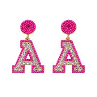 1 Pair Basic Modern Style Classic Style Letter Inlay Alloy Rhinestones Drop Earrings sku image 7
