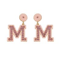 1 Pair Basic Modern Style Classic Style Letter Inlay Alloy Rhinestones Drop Earrings sku image 2