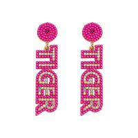 1 Pair Basic Modern Style Classic Style Letter Inlay Alloy Rhinestones Drop Earrings main image 8