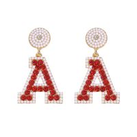 1 Pair Basic Modern Style Classic Style Letter Inlay Alloy Rhinestones Drop Earrings sku image 5