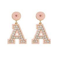 1 Pair Basic Modern Style Classic Style Letter Inlay Alloy Rhinestones Drop Earrings sku image 6
