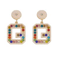 1 Pair Basic Modern Style Classic Style Letter Inlay Alloy Rhinestones Drop Earrings sku image 8