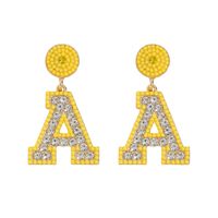 1 Pair Basic Modern Style Classic Style Letter Inlay Alloy Rhinestones Drop Earrings sku image 4