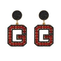 1 Pair Basic Modern Style Classic Style Letter Inlay Alloy Rhinestones Drop Earrings sku image 10