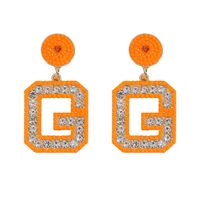 1 Pair Basic Modern Style Classic Style Letter Inlay Alloy Rhinestones Drop Earrings sku image 9