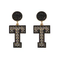 1 Pair Basic Modern Style Classic Style Letter Inlay Alloy Rhinestones Drop Earrings sku image 13
