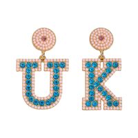 1 Pair Basic Modern Style Classic Style Letter Inlay Alloy Rhinestones Drop Earrings sku image 15