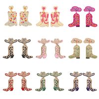1 Pair Basic Modern Style Classic Style Heart Shape Boots Inlay Zinc Alloy Seed Bead Drop Earrings main image 1
