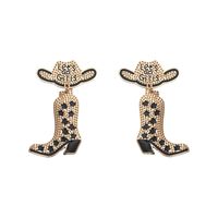 1 Pair Basic Modern Style Classic Style Heart Shape Boots Inlay Zinc Alloy Seed Bead Drop Earrings sku image 5