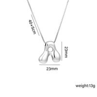 Copper White Gold Plated Basic Plating Letter Pendant Necklace main image 3