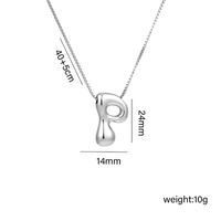 Copper White Gold Plated Basic Plating Letter Pendant Necklace main image 5