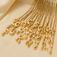Copper 18K Gold Plated Basic Plating Letter Pendant Necklace main image 1