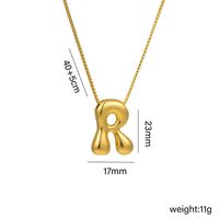 Copper 18K Gold Plated Basic Plating Letter Pendant Necklace main image 4