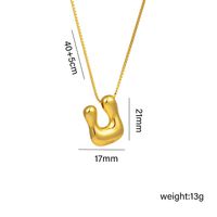 Copper 18K Gold Plated Basic Plating Letter Pendant Necklace sku image 21