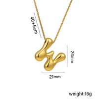Copper 18K Gold Plated Basic Plating Letter Pendant Necklace sku image 23