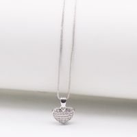 304 Stainless Steel Gold Plated Casual Elegant Plating Inlay Heart Shape Zircon Pendant Necklace sku image 2