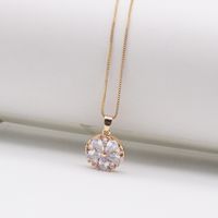 304 Stainless Steel Gold Plated Casual Elegant Plating Inlay Heart Shape Zircon Pendant Necklace sku image 4