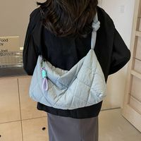 Women's Medium Pu Leather Lingge Basic Classic Style Square Zipper Tote Bag sku image 5