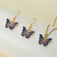 Elegant Luxurious Butterfly Alloy Inlay Rhinestones Women's Jewelry Set sku image 3
