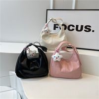 Women's Medium Pu Leather Solid Color Basic Classic Style Sewing Thread Zipper Underarm Bag main image 7