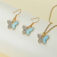 Elegant Cute Luxurious Butterfly Alloy Inlay Rhinestones Women's Jewelry Set sku image 1