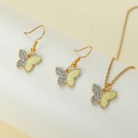 Elegant Cute Luxurious Butterfly Alloy Inlay Rhinestones Women's Jewelry Set sku image 5