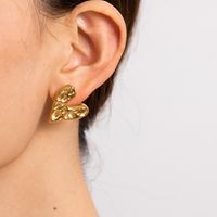 1 Set Basic Modern Style Classic Style Irregular Solid Color 304 Stainless Steel 18K Gold Plated Ear Studs main image 6