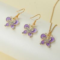 Elegant Luxurious Shiny Butterfly Alloy Inlay Rhinestones Women's Jewelry Set sku image 3