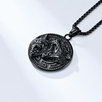 Hip-Hop Retro Wolf 304 Stainless Steel Plating 18K Gold Plated Men's Pendant Necklace main image 3