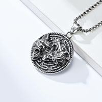 Hip-Hop Retro Wolf 304 Stainless Steel Plating 18K Gold Plated Men's Pendant Necklace main image 1