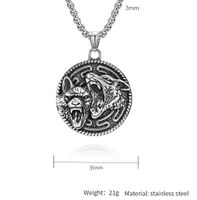 Hip-Hop Retro Wolf 304 Stainless Steel Plating 18K Gold Plated Men's Pendant Necklace main image 4