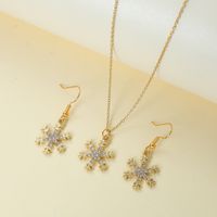 Elegant Luxurious Shiny Snowflake Alloy Inlay Artificial Rhinestones Women's Jewelry Set main image 2