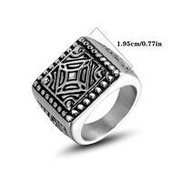 Casual Retro Classic Style Printing 304 Stainless Steel Polishing Men's Rings main image 4